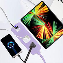 5-Foot Extendable Power Cord with Dual USB + Surge Protector