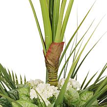 5 ft. Artificial Tarovine Tree with White Decorative Pot