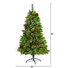 5 ft. Montana Mixed Pine Artificial Christmas Tree with Pine Cones,...