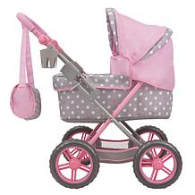 509 Crew: Cotton Candy Pink: Amanda Doll Pram - Pink, Grey, Polka Dot