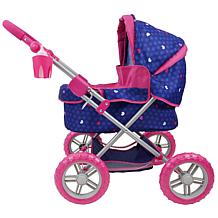 509 Crew Unicorn Doll Pram- Retractable Canopy, Cup Holder & Carry Bag