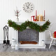 6' Christmas Pine Artificial Garland with 50 Warm White LED Lights ...
