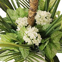 6 ft. Artificial Fiddle Leaf Ficus Tree with White Decorative Pot
