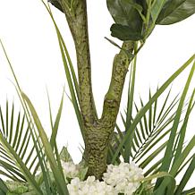 6 ft. Artificial Lemon Tree with White Decorative Pot