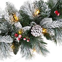 6 ft. Flocked Mixed Pine Artificial Christmas Garland with 50 LED L...