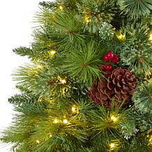 6 ft. Montana Mixed Pine Artificial Christmas Tree with Pine Cones,...