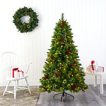 6 ft. Montana Mixed Pine Artificial Christmas Tree with Pine Cones,...