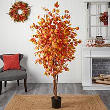 6Ft. Autumn Ficus Artificial Fall Tree