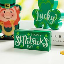 6"H St Patrick's Epoxy Wooden Leprechaun Table Decor - Set of 4