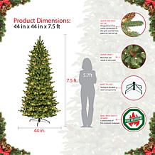 7-1/2' Slim Franklin Fir Artificial Christmas Tree - 500 Clear Lights