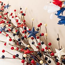 72" Patriotic Garland with Stars & Berries