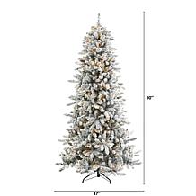 7.5 ft. Flocked Livingston Fir Artificial Christmas Tree with Pine ...
