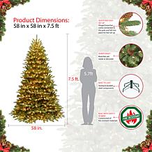 7.5' Narrow Franklin Fir Artificial Christmas Tree - 600 Clear Lights