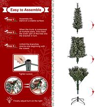 7.5ft Pre-Lit Frosted Cashmere Pencil Pine Christmas Tree