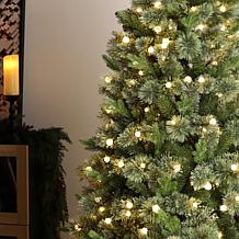 7.5ft Pre-Lit Green Cashmere Slim Pine Christmas Tree