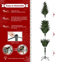 7.5ft Pre-Lit Green Slim Fir Christmas Tree with Remote