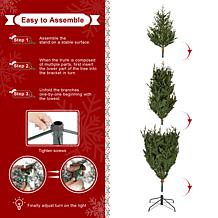 7.5ft Pre-Lit Green Upward Slim Fir Christmas Tree