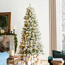 7.5ft Whispering Snowy Pine Christmas Tree with Warm White Lights
