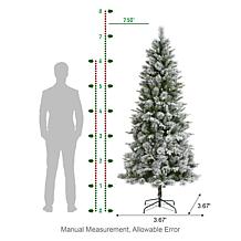 7.5ft Whispering Snowy Pine Christmas Tree with Warm White Lights