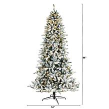 8’ Flocked Livingston Fir  Christmas Tree