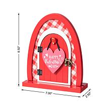8.5"H Valentine's Wooden Door-Shaped Photo Frame Table Decor