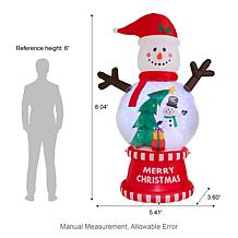 8FT Lighted Inflatable Snowman Christmas Decor