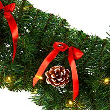 9 ft. Bow and Pinecone Artificial Christmas Garland with 35 Clear L...