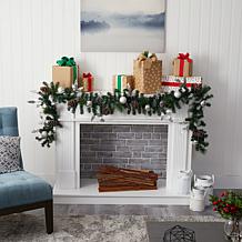 9 ft. Ornament and Pinecone Artificial Christmas Garland with 50 Cl...