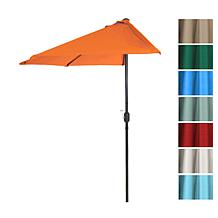 9' Half-Round Patio Umbrella with Easy Crank - Terracotta