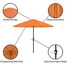 9' Patio Umbrella with Easy Crank - Terracotta Color