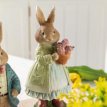 9.75"H Easter Resin Bunny Couple Table Decor