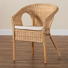 Abbey Natural Rattan Dining Chair with Removable Cushion