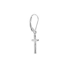 Absolute™ Sterling Silver Cubic Zirconia Cross Dangle Earrings