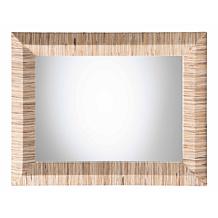 Adino Bohemian Accent Mirror with Grasscloth Frame