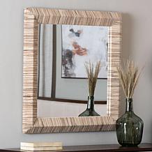 Adino Bohemian Accent Mirror with Grasscloth Frame