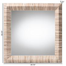 Adino Bohemian Accent Mirror with Grasscloth Frame