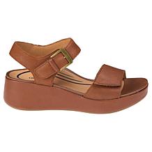 Aetrex® Ariel Memory Foam Arch Support Leather Wedge Sandal