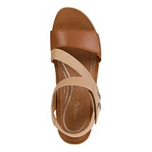 Aetrex® Madelyn Memory Foam Arch Support Leather Wedge Sandal