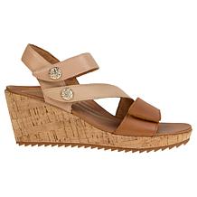 Aetrex® Madelyn Memory Foam Arch Support Leather Wedge Sandal