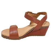Aetrex Naomi Leather Wedge Casual Sandal