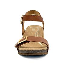 Aetrex Naomi Leather Wedge Casual Sandal