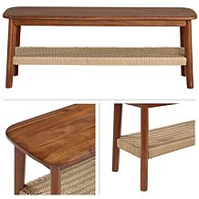 Alaterre Furniture Calais 48" Entryway Bench with Woven Storage Shelf