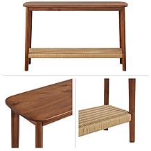 Alaterre Furniture Calais 48" Entryway Table with Woven Storage Shelf