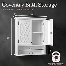 Alaterre Furniture Coventry Wall Mount Bathroom Cabinet
