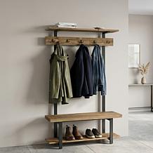 Alaterre Furniture Pomona 48" Entryway Tree with Bench and Shelves