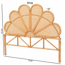 Alden Bohemian Natural Rattan Headboard 76.8" W x 59.1" H