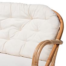 Aliane Loveseat with Natural Rattan Frame and Cushions