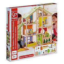 All Seasons Wooden Furnished Dollhouse Playset