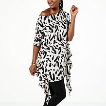 Allison Brown NY Side Ruffle Printed Top