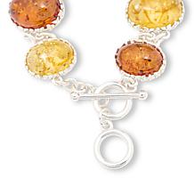 Amber Extraordinaire Oval Amber Bracelet with Toggle Clasp
